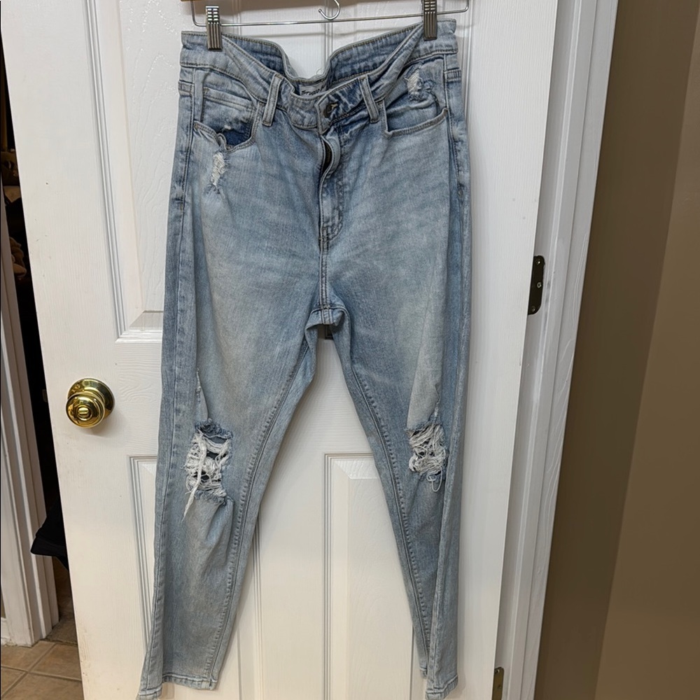 Blue Skinny Distressed Jeans